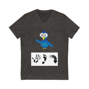 Five Toes Down Bird Unisex V-Neck Tee