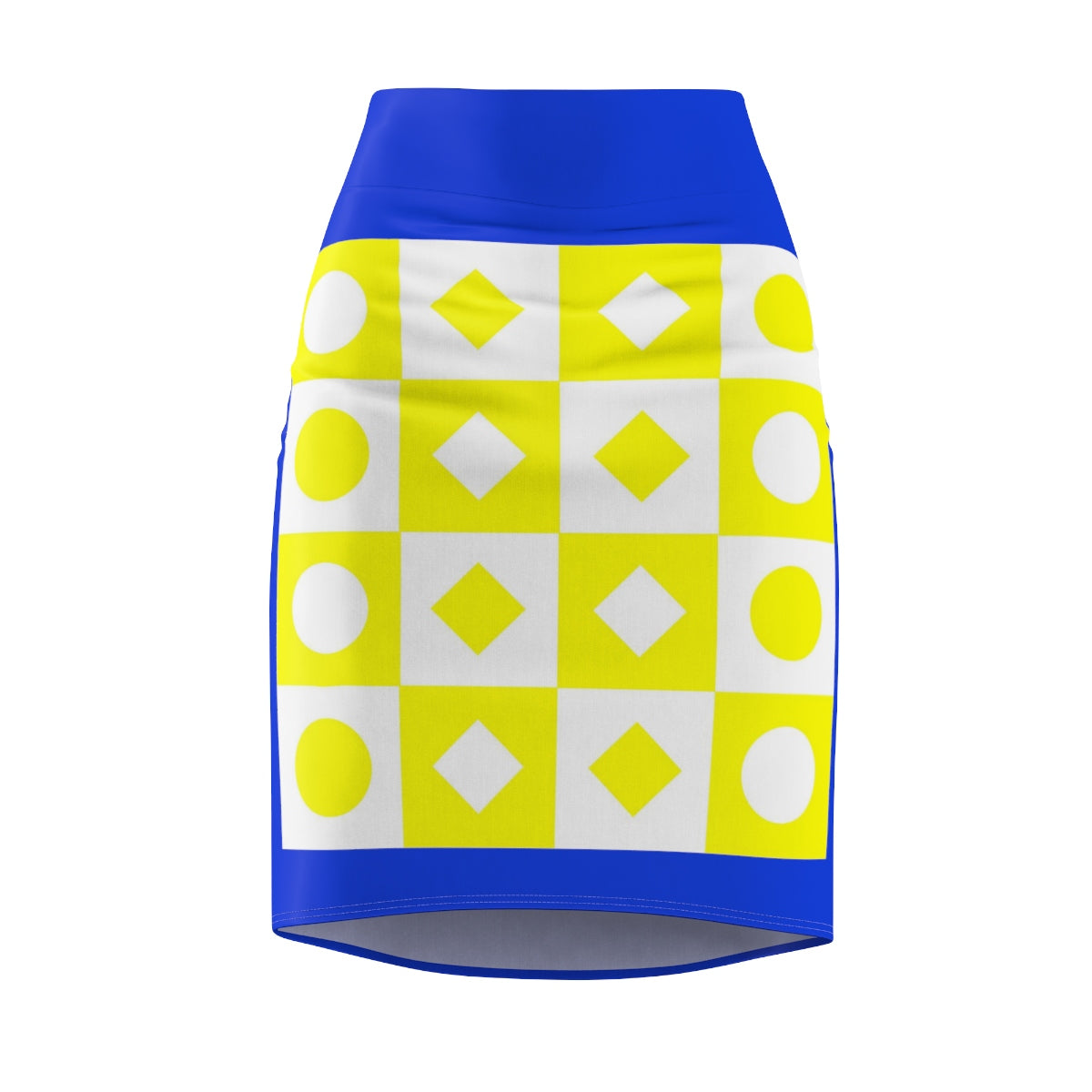 Five Toes Down Blue/Yellow Women's Pencil Skirt