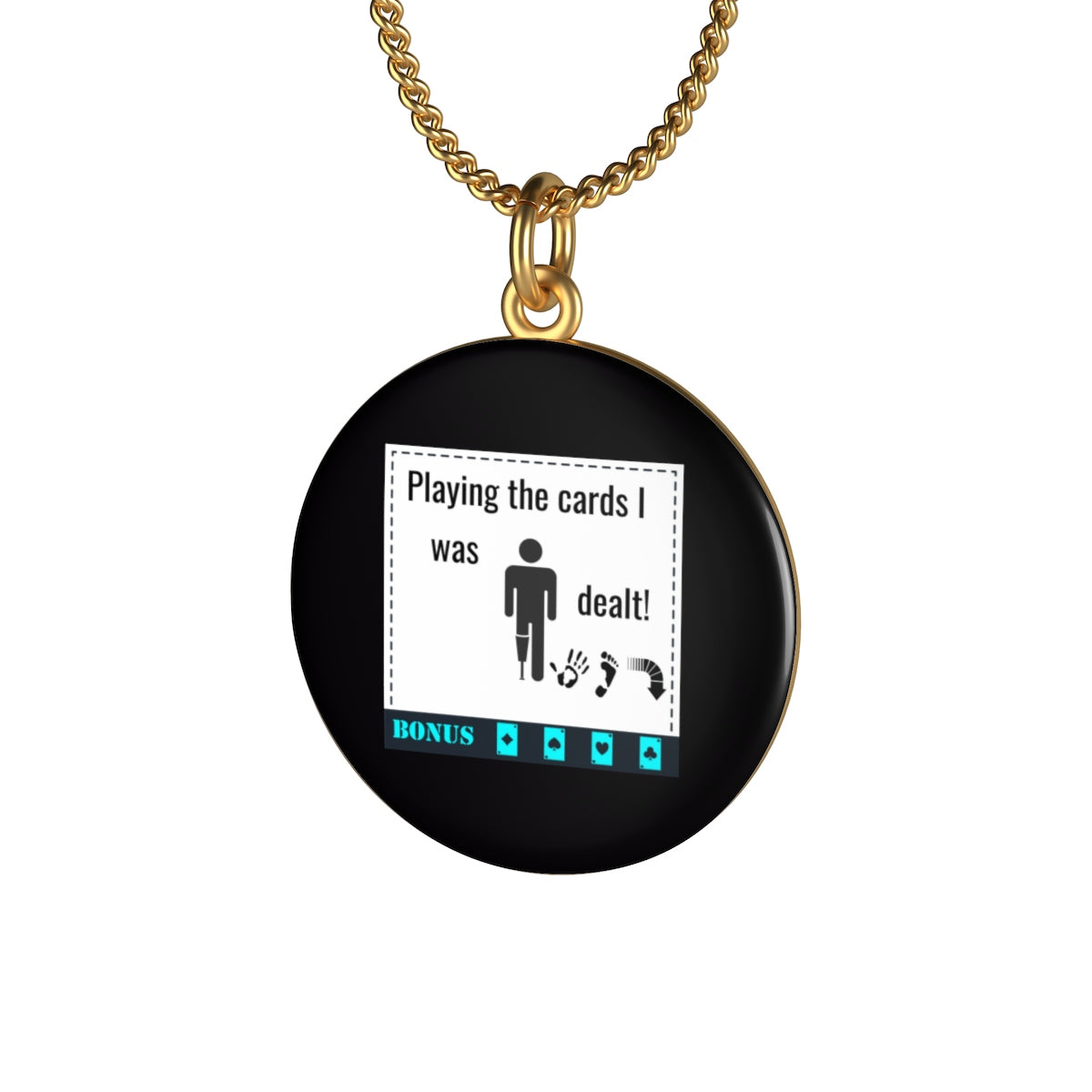 Five Toes Down Play the Cards Single Loop Necklace