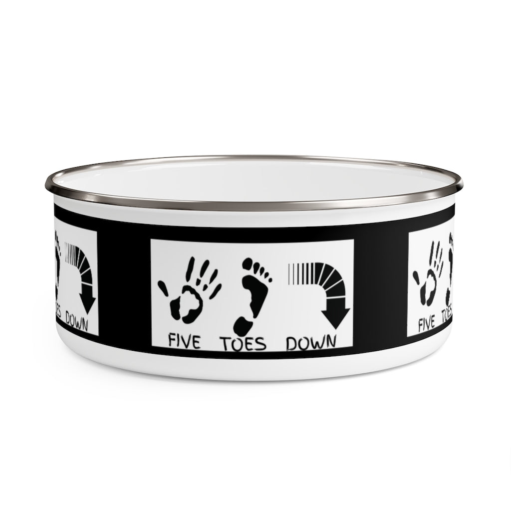 Five Toes Down Enamel Bowl Blk