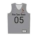 Five Toes Down Air Amputee Basketball Jersey Grey