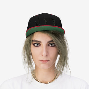 Five Toes Down Unisex Flat Bill Hat Embroidered
