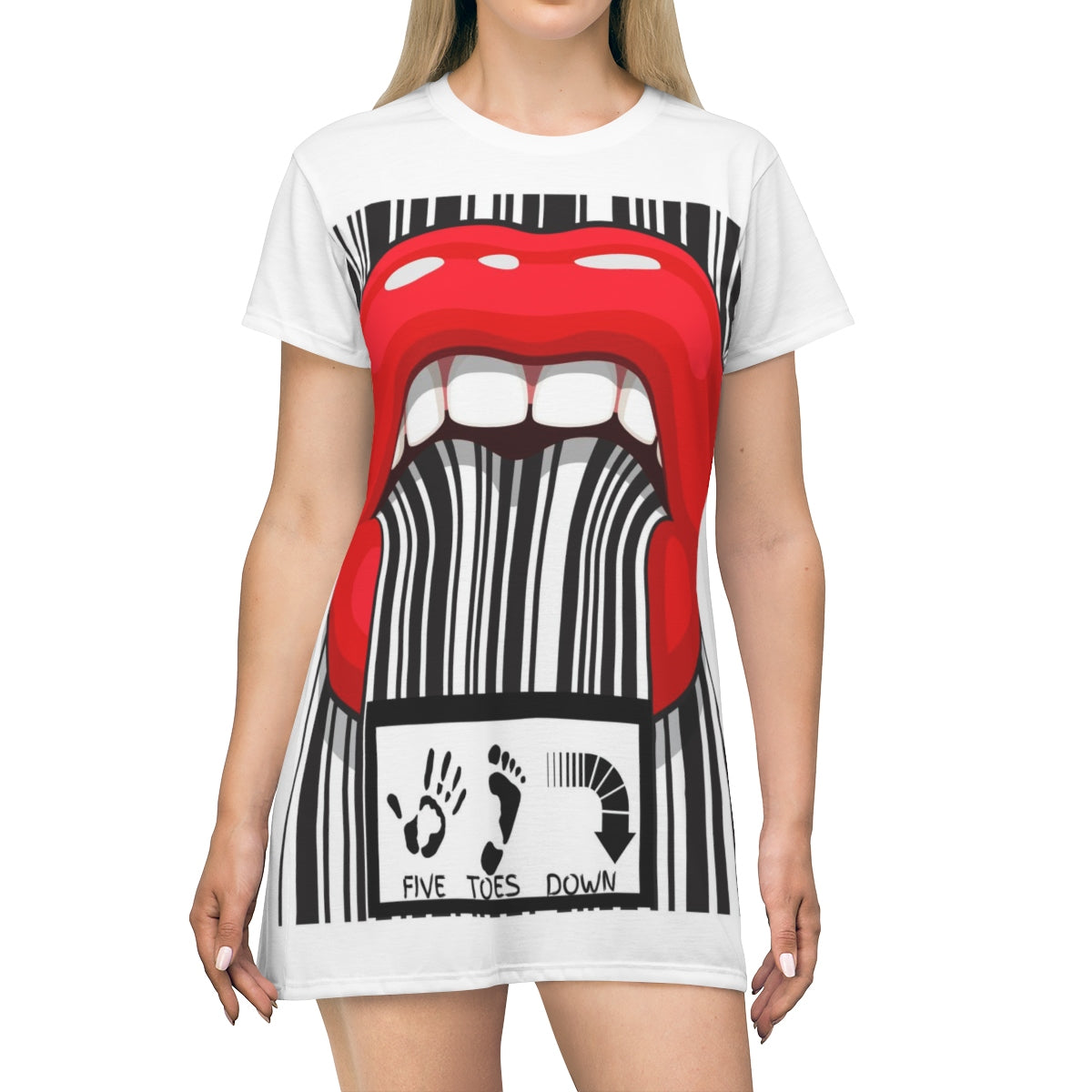 Five Toes Down Big Mouth T-shirt Dress