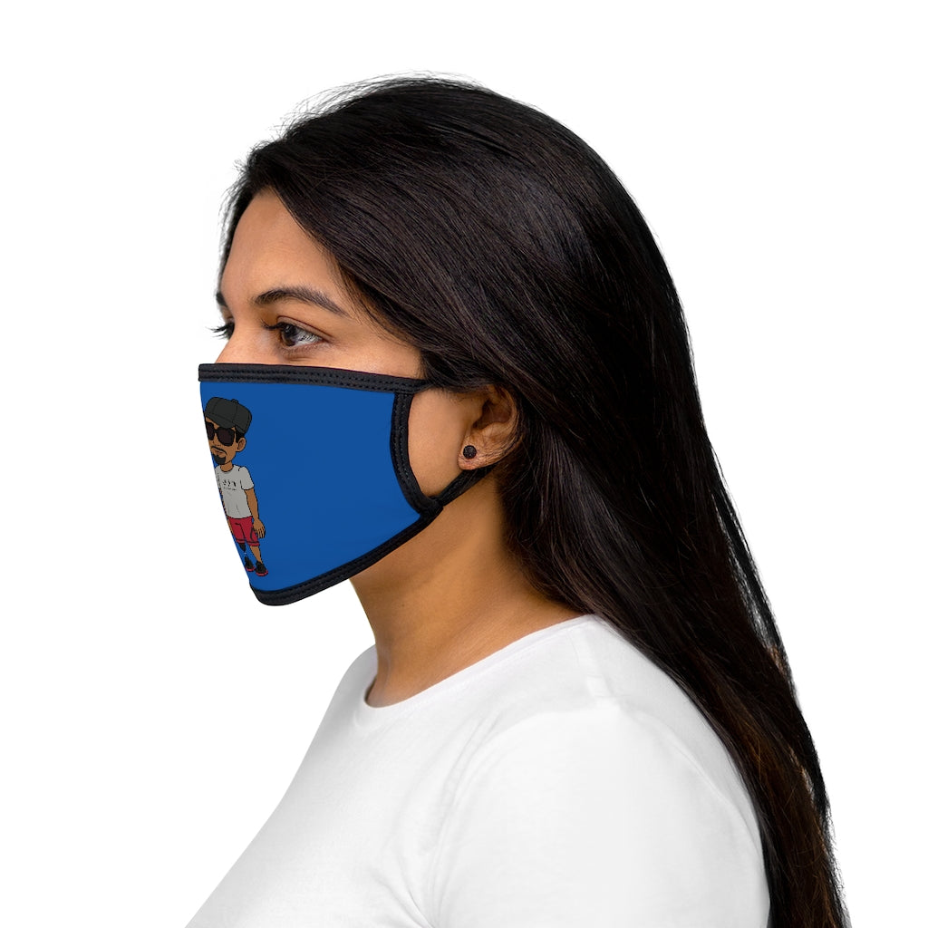 Five Toes Down Henry the Amputee Mixed-Fabric Face Mask Blue