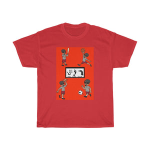 Five Toes Down Henry the Amputee Sports Unisex Tee Red Background