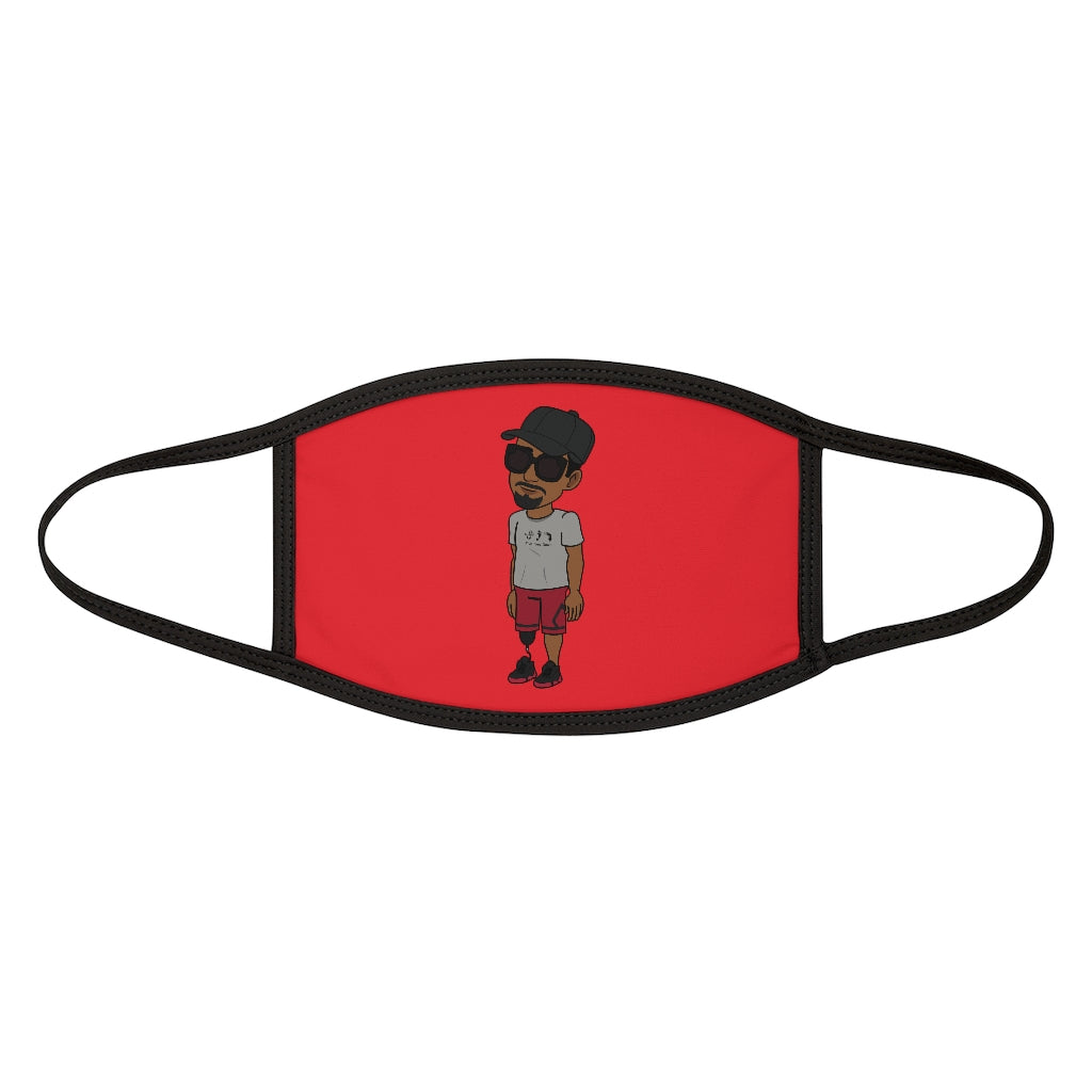 Five Toes Down Henry the Amputee Mixed-Fabric Face Mask Red