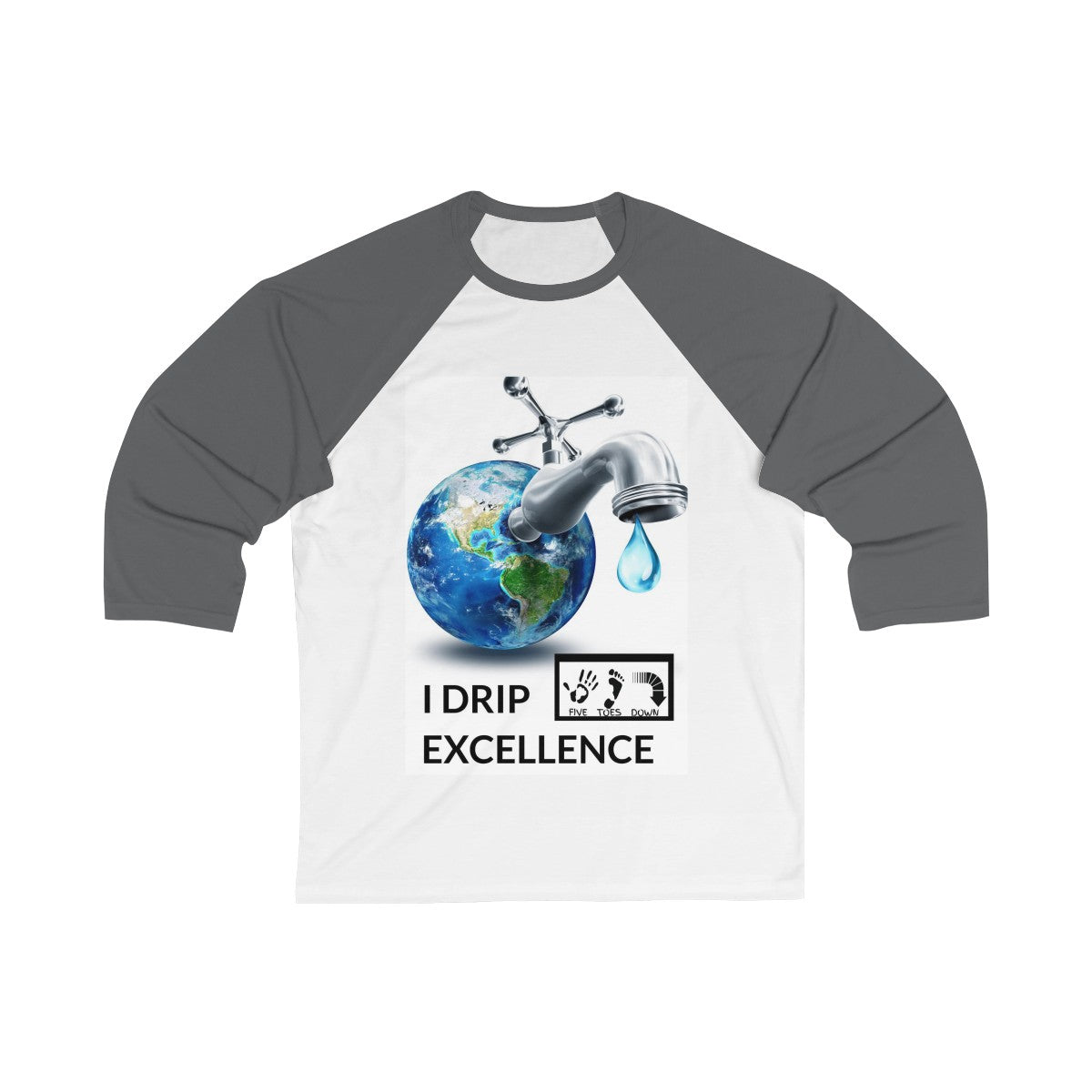 Five Toes Down I Drip Excellence Unisex 3/4 Sleeve Baseball Tee