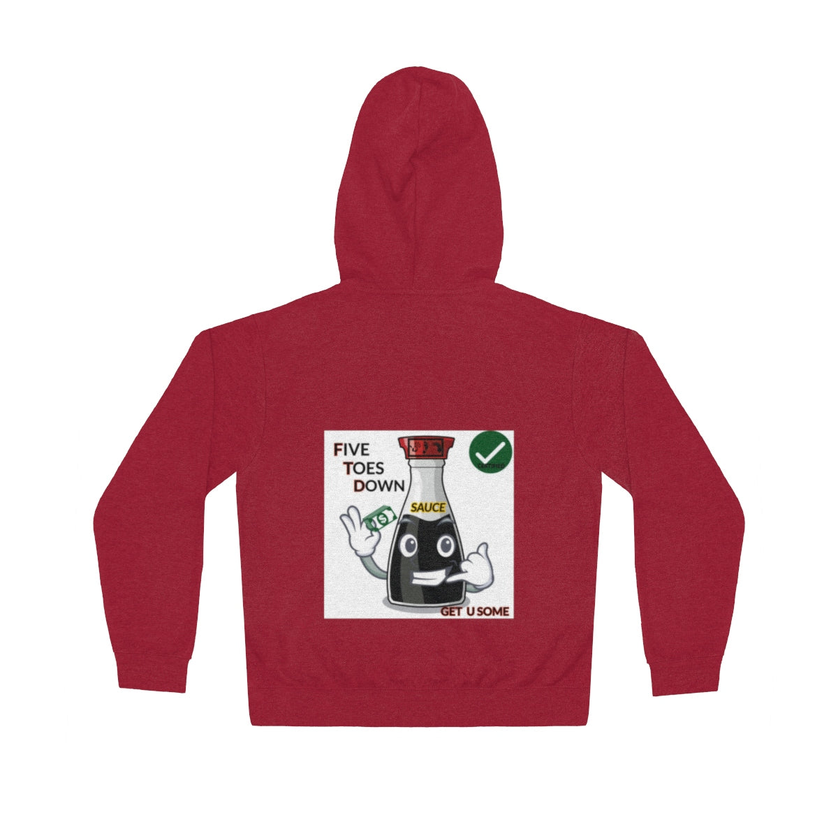 Five Toes Down Sauce Unisex Lightweight Hoodie(Back)