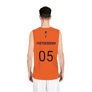Five Toes Down Air Amputee Basketball Jersey Orange