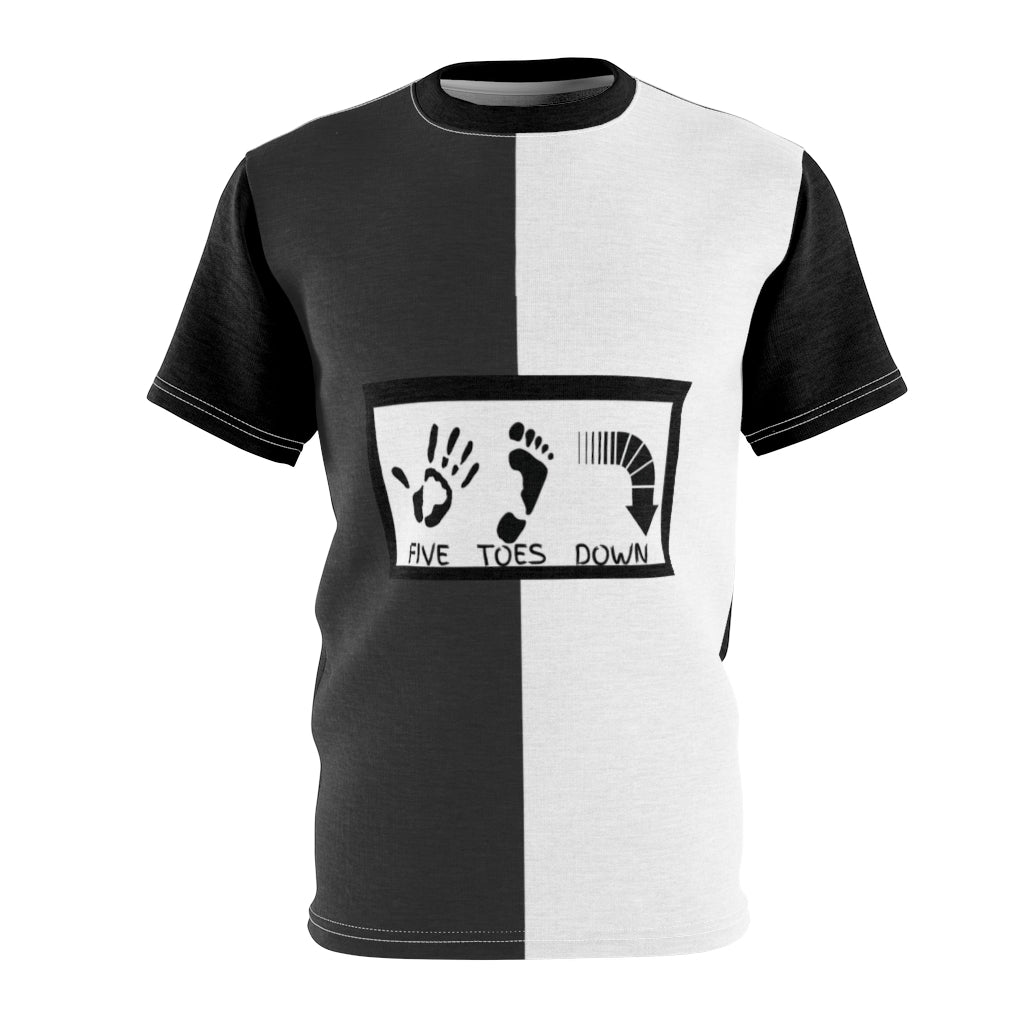 Five Toes Down Blk/White Logo Unisex Cut & Sew Tee