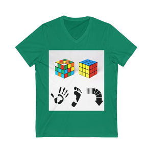 Five Toes Down Cube Unisex V-Neck Tee