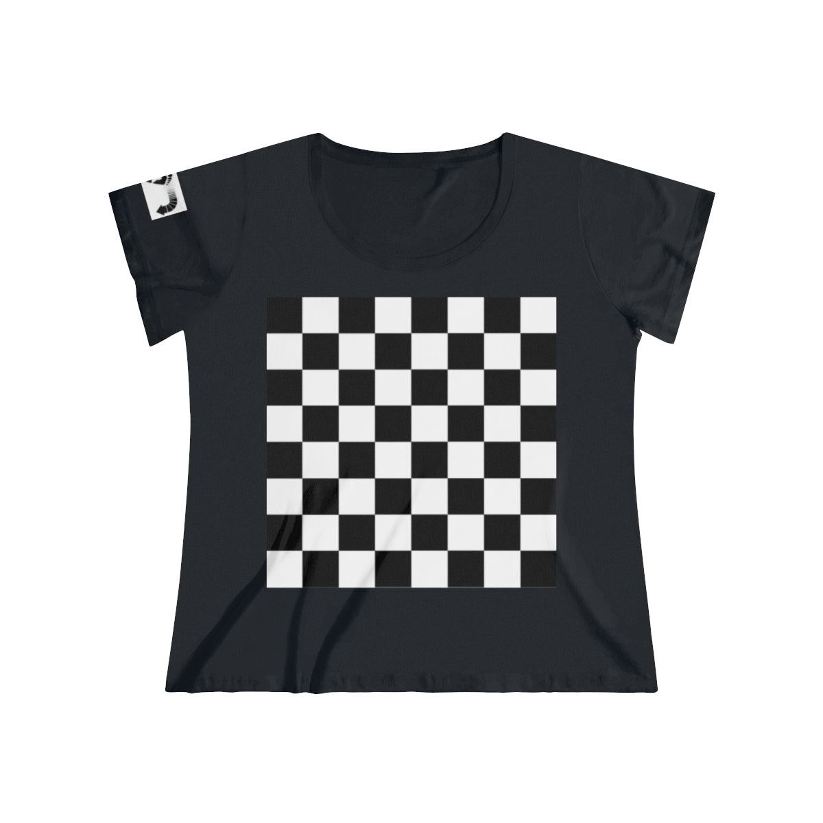 Five Toes Down  Checkerboard Women's Curvy Tee