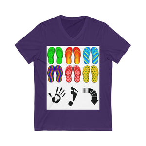 Five Toes Down Flip Flop Unisex V-Neck Tee