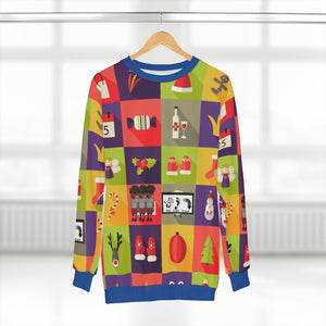Five Toes Down Holiday All Over Ugly Unisex Sweatshirt