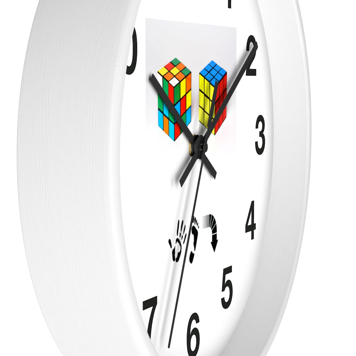 Five Toes Down Cube Wall clock