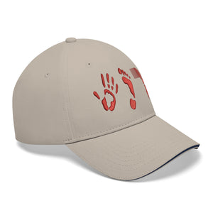 Five Toes Down Red Sandwich Brim Hat Embroidered