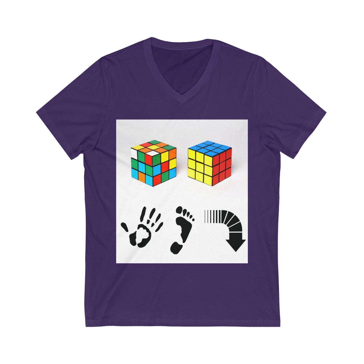 Five Toes Down Cube Unisex V-Neck Tee
