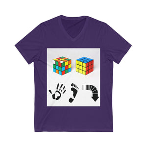 Five Toes Down Cube Unisex V-Neck Tee
