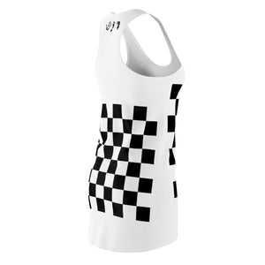 Five Toes Down Checkerboard Cut & Sew Racerback Dress