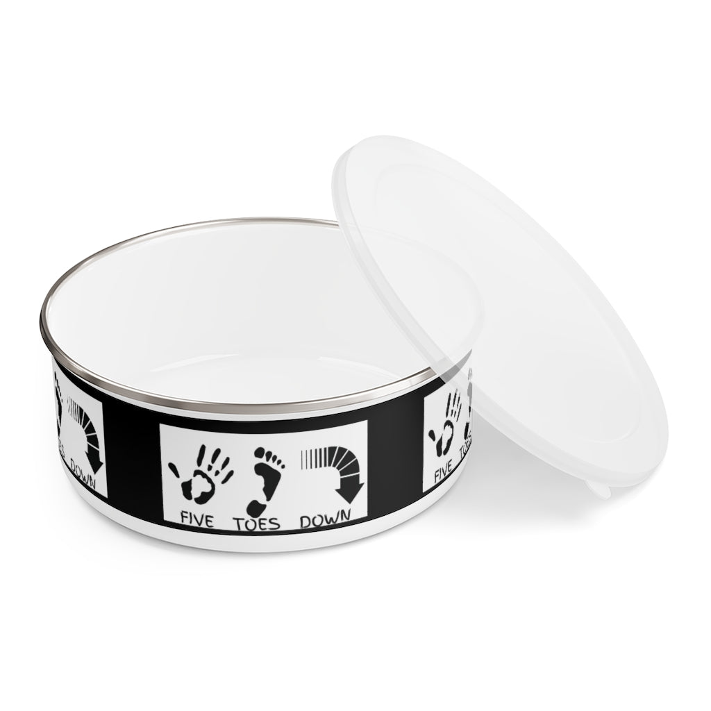 Five Toes Down Enamel Bowl Blk