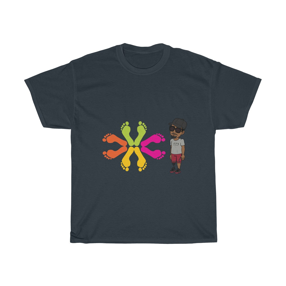 Five Toes Down Circle of Feet Unisex Tee