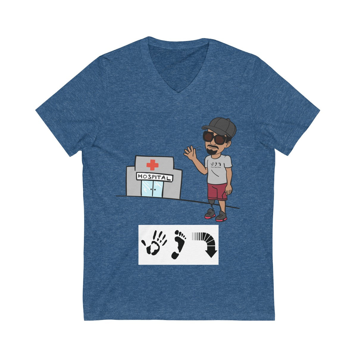 Five Toes Down Bye Unisex V-Neck Tee