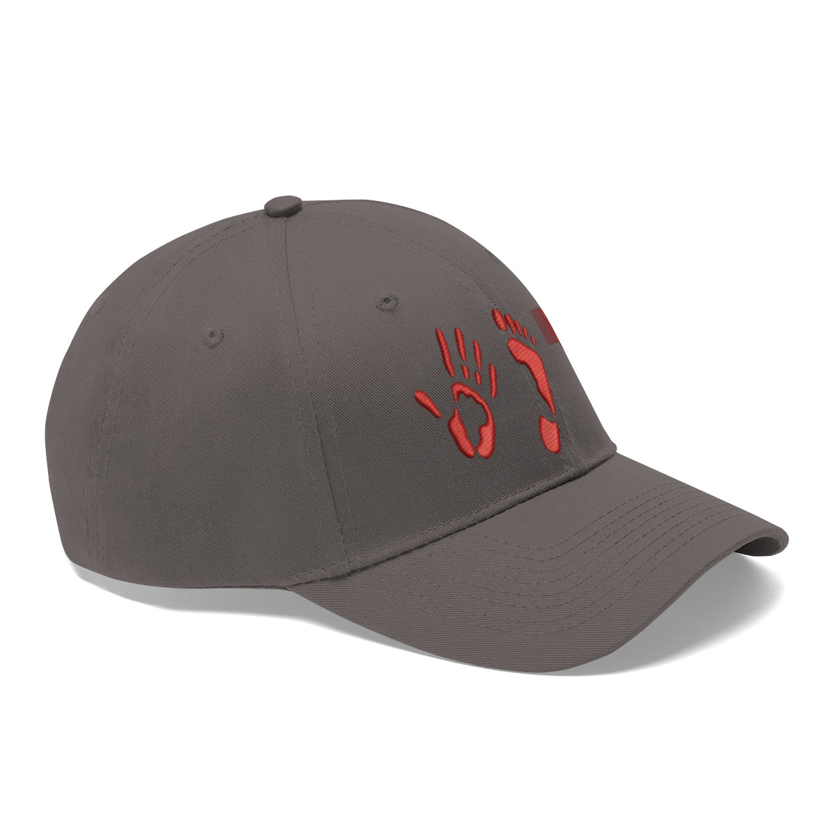 Five Toes Down Red Unisex Twill Hat Embroidered