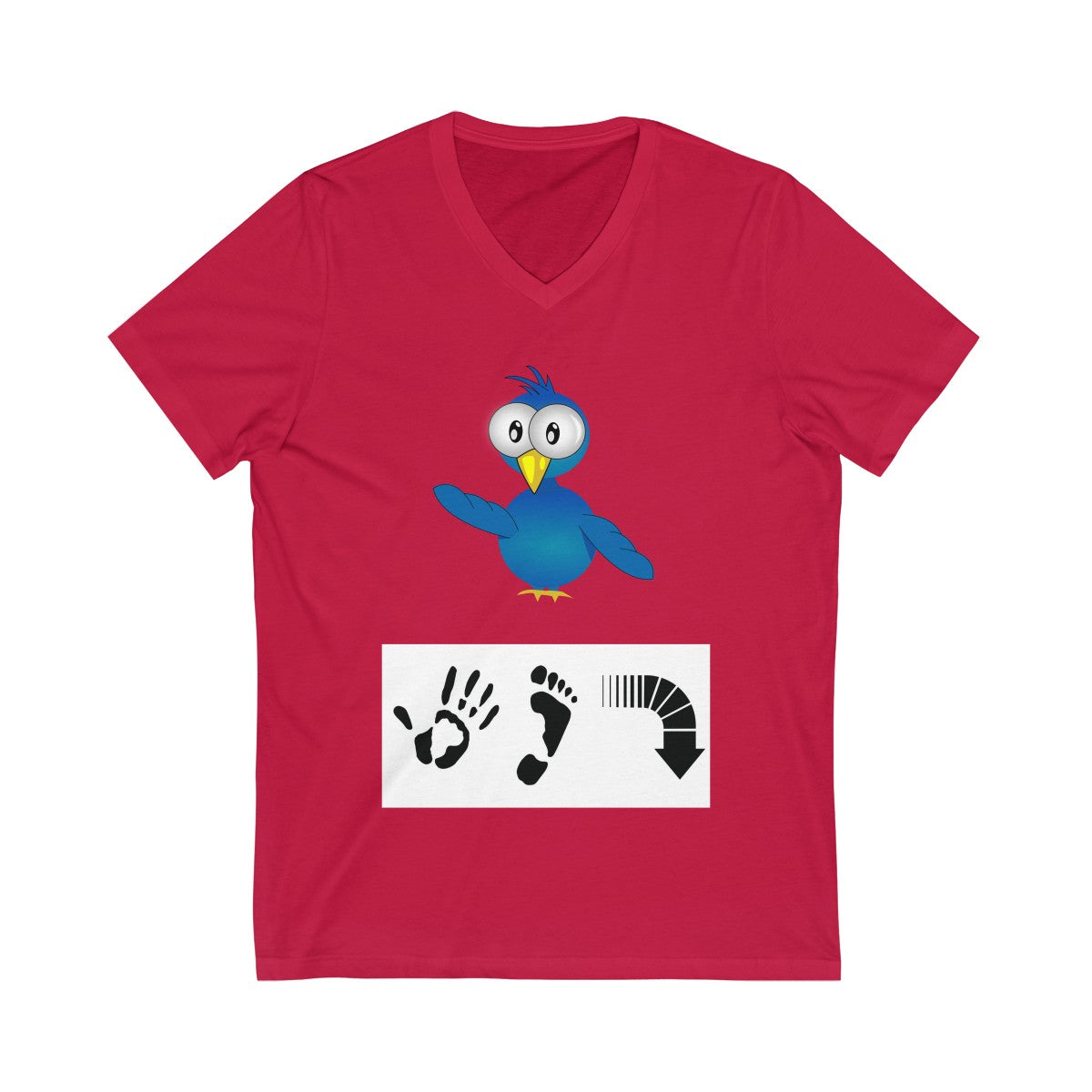 Five Toes Down Bird Unisex V-Neck Tee