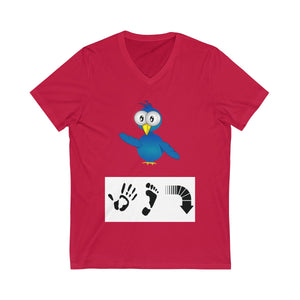 Five Toes Down Bird Unisex V-Neck Tee