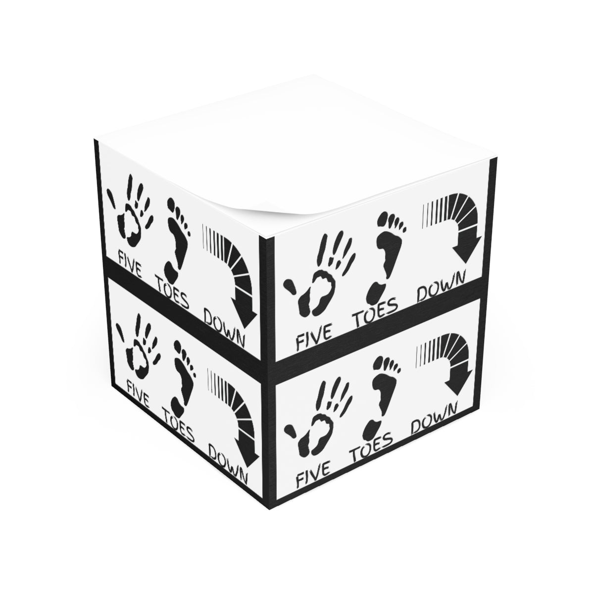 Five Toes Down Logo Note Cube