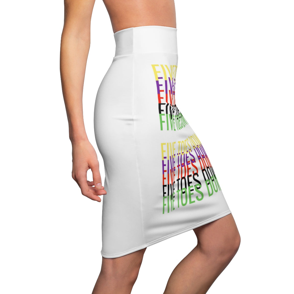 Five Toes Down Multi Color Women's Pencil Skirt