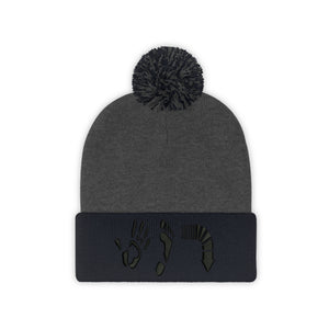 Five Toes Down Pom Pom Beanie Embroidered