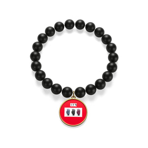 Five Toes Down Hands Matte Onyx Bracelet