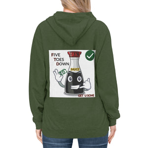 Five Toes Down Sauce Unisex Lightweight Hoodie(Back)