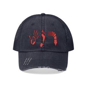 Five Toes Down Red Unisex Trucker Hat Embroidered