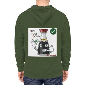 Five Toes Down Sauce Unisex Lightweight Hoodie(Back)