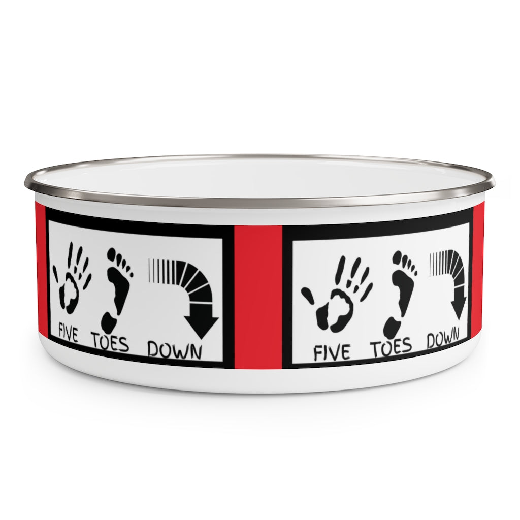 Five Toes Down Enamel Bowl Red