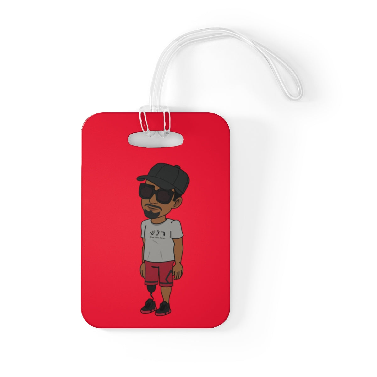 Five Toes Down Henry Red Bag Tag