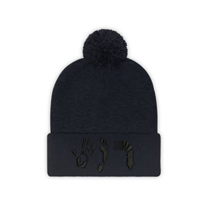 Five Toes Down Pom Pom Beanie Embroidered