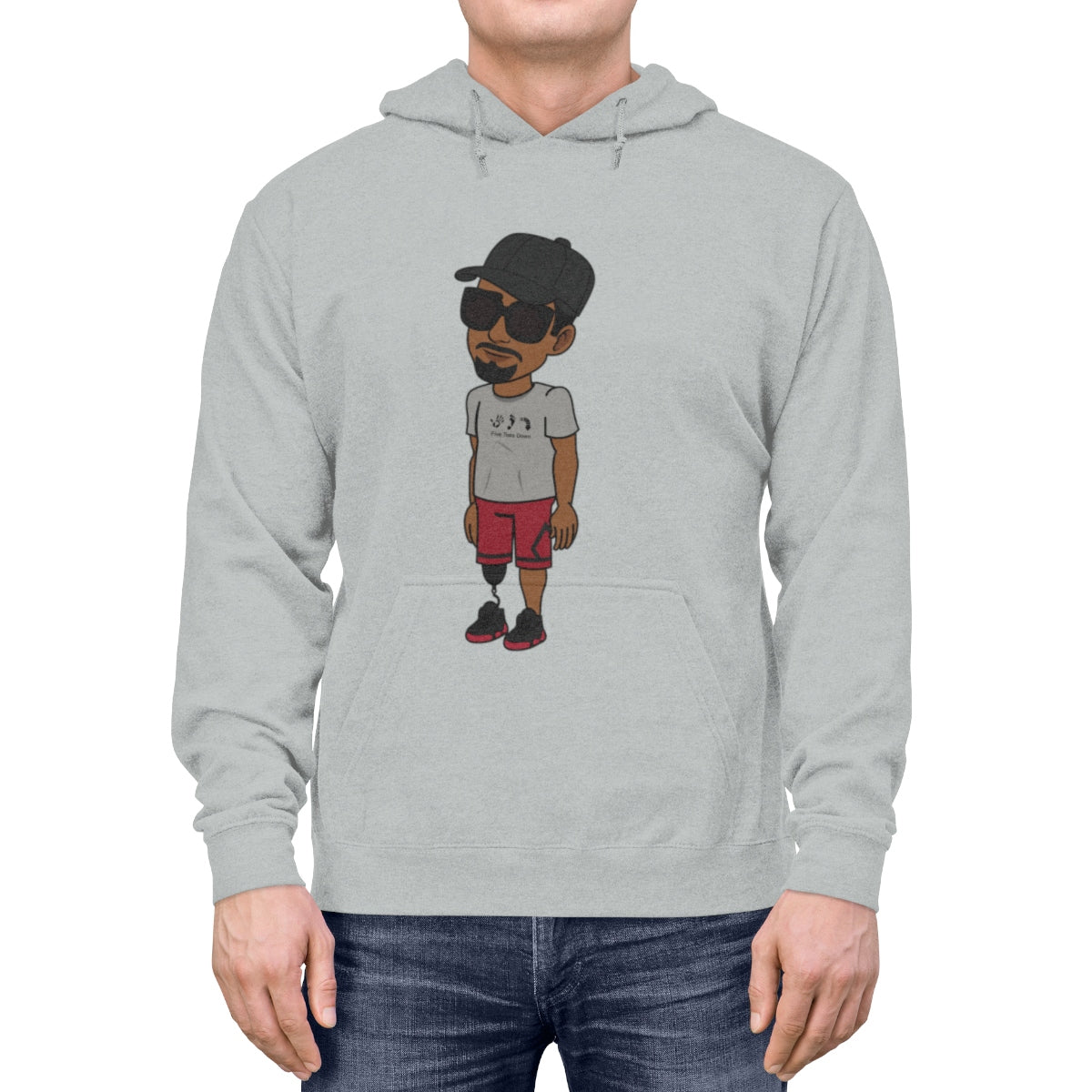 Five Toes Down Henry Amputee Unisex Lightweight Hoodie