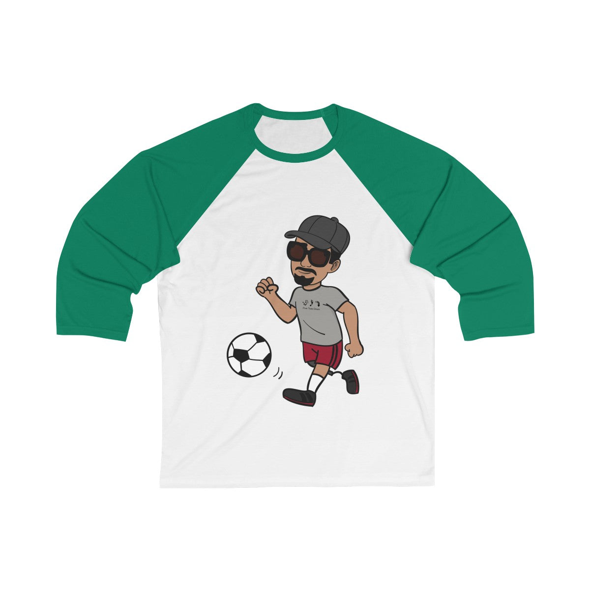 Five Toes Down Henry Soccer Unisex 3/4 Sleeve Baseball Tee