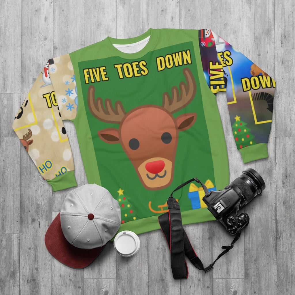 Five Toes Down Reindeer Ugly Unisex Sweatshirt