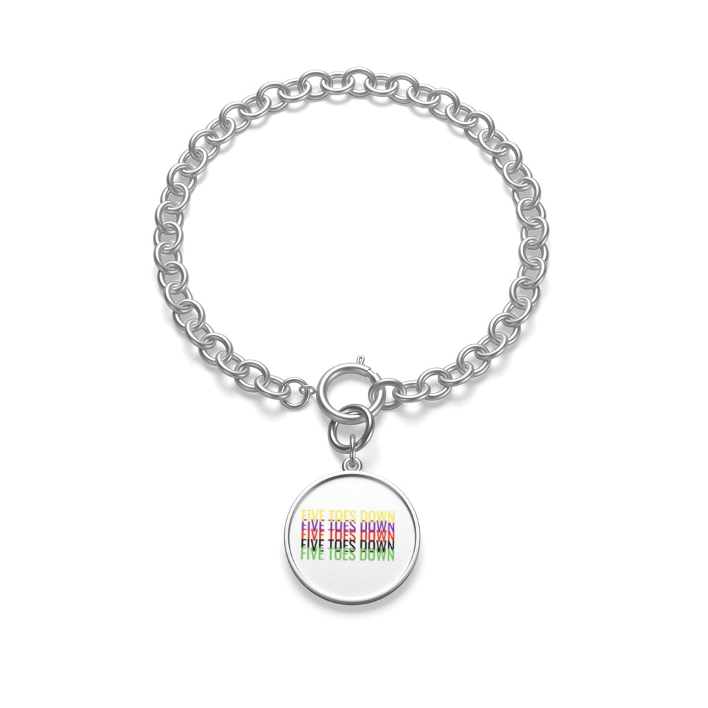 Five Toes Down Multi Color Logo Chunky Chain Bracelet
