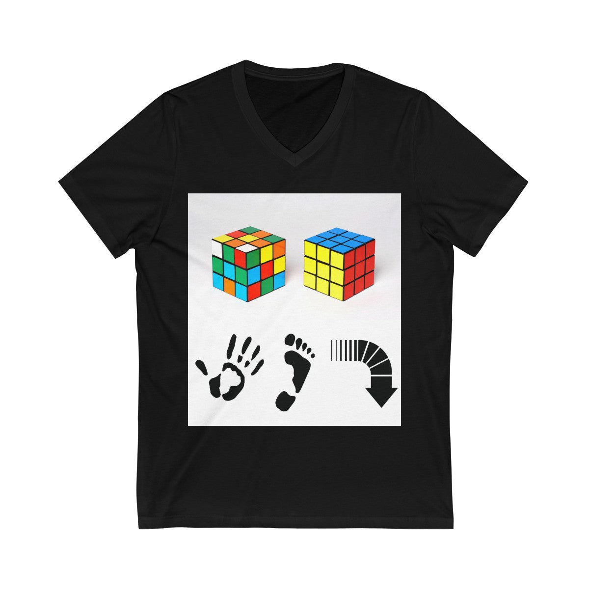 Five Toes Down Cube Unisex V-Neck Tee