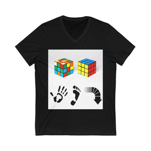 Five Toes Down Cube Unisex V-Neck Tee