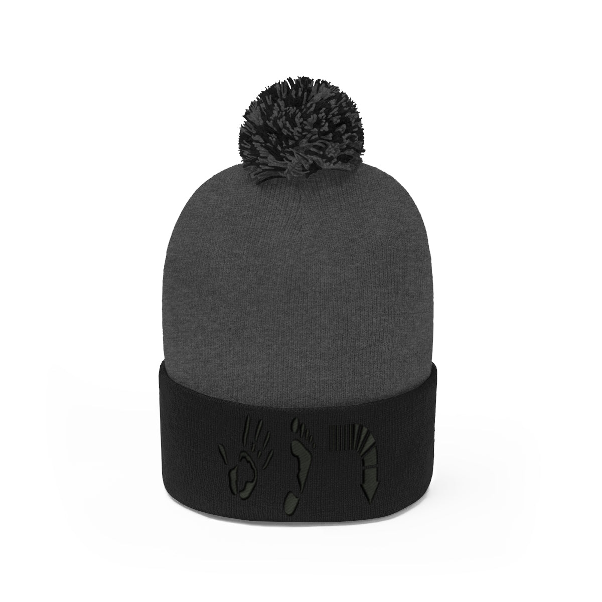 Five Toes Down Pom Pom Beanie Embroidered