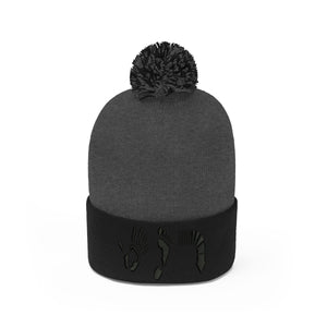 Five Toes Down Pom Pom Beanie Embroidered