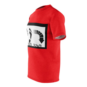 Five Toes Down Logo Red Unisex Cut & Sew Tee