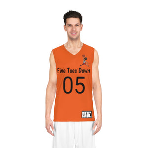 Five Toes Down Air Amputee Basketball Jersey Orange