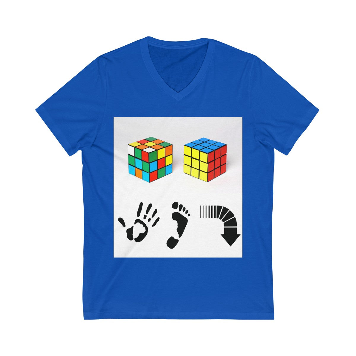 Five Toes Down Cube Unisex V-Neck Tee